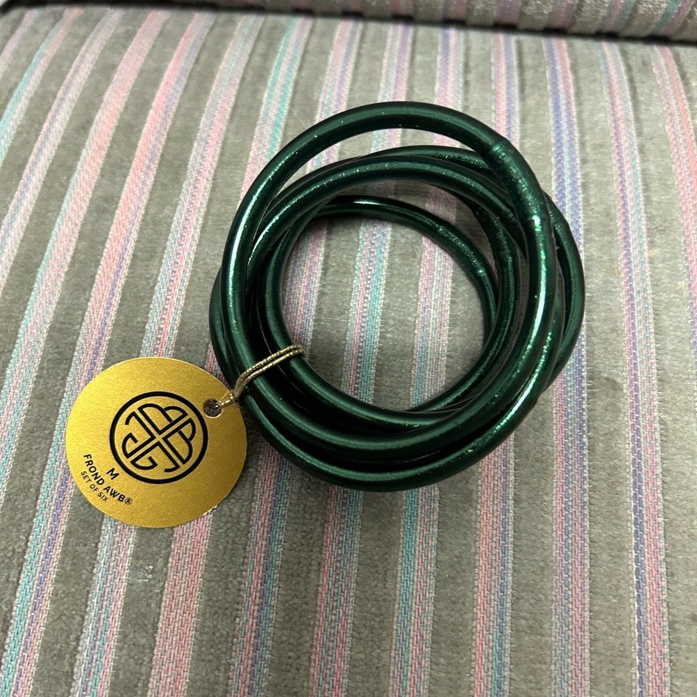 BudhaGirl bangle bracelet set of 6, color is frond Green. NWT
